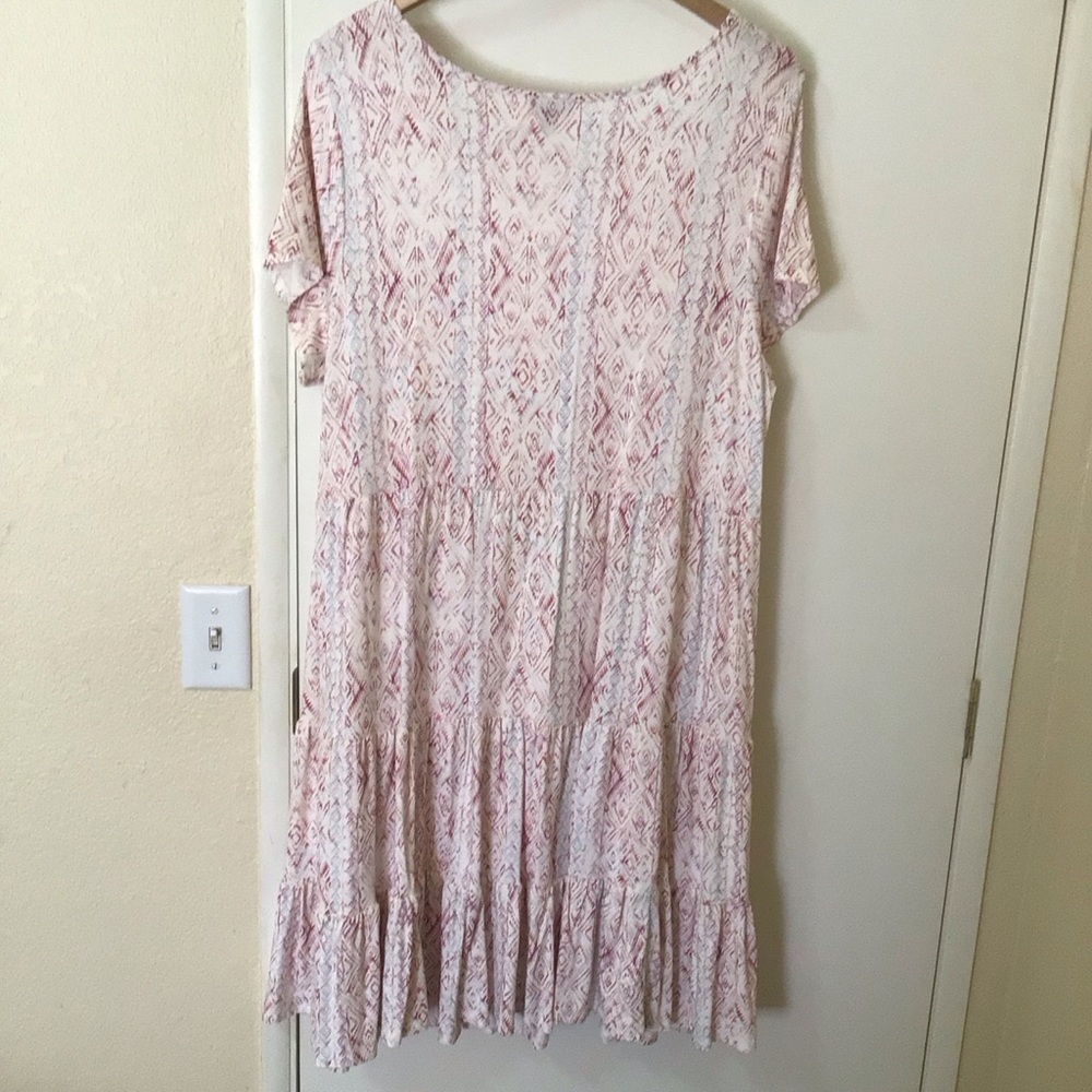 Torrid Womens Summer Dress Plus Size 2X Pink/Ivory Ruffle Cottagecore Boho NWOT - Picture 7 of 9